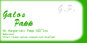 galos papp business card